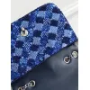 Chanel Blue Sequin - Embellished Flap Bag With Signature CC Logo size:14×21×8cm #A53500 Chanel Blue Sequin - Embellished Flap Bag With Signature CC Logo size:14×21×8cm #A53500