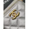 Chanel Quilted Caviar Leather Mini Vanity Bag With Gold Chain Strap And CC Logo size:11×8×7cm #A54384