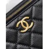 Chanel Quilted Caviar Leather Mini Vanity Bag With Gold Chain Strap And CC Logo size:9×17×8cm #A54385