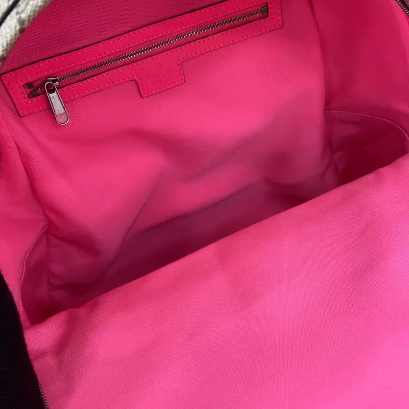 Gucci GG Supreme Backpack With Bold Pink Logo Detailing size:36×41×18cm #A53379 Gucci GG Supreme Backpack With Bold Pink Logo Detailing size:36×41×18cm #A53379