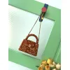 Chanel Sequined Top Handle Bags In Brown And Orange With Signature CC Logo size:13×19×7cm #A54383
