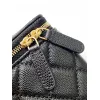 Chanel Quilted Caviar Leather Mini Vanity Bag With Gold Chain Strap And CC Logo size:9×17×8cm #A54385