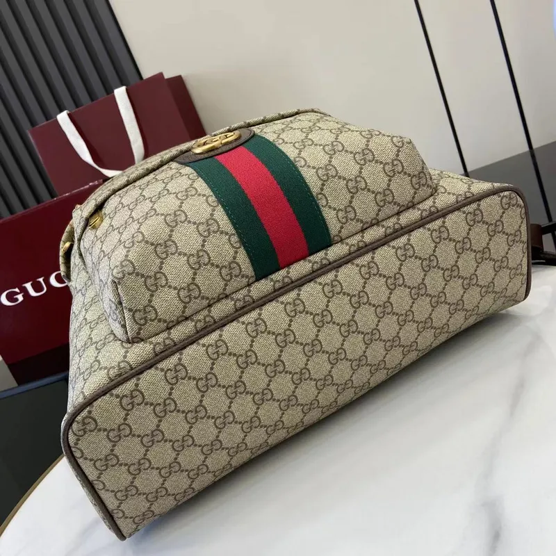 Gucci GG Supreme Canvas Backpack With Web Stripe And Double G Detail size:36×41×18cm #A53743 Gucci GG Supreme Canvas Backpack With Web Stripe And Double G Detail size:36×41×18cm #A53743