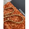 Chanel Sequined Top Handle Bags In Brown And Orange With Signature CC Logo size:13×19×7cm #A54383