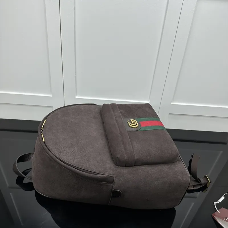 Gucci Burgundy Suede Backpack (834466) - GG Logo, Premium Hardware, 36.5×41×18cm #A59999 Gucci Burgundy Suede Backpack (834466) - GG Logo, Premium Hardware, 36.5×41×18cm #A59999