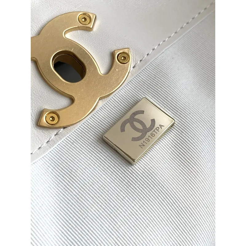 Chanel Quilted Leather Tote With Gold Chain Strap And Iconic CC Logo size:36×24×12cm #A54381