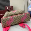 Gucci GG Supreme Backpack With Bold Pink Logo Detailing size:36×41×18cm #A53379 Gucci GG Supreme Backpack With Bold Pink Logo Detailing size:36×41×18cm #A53379