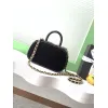 Chanel Burgundy Quilted Velvet Handbag With Top Handle And Gold Chain Strap size:11×20×8cm #A54387