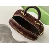 Chanel Burgundy Quilted Velvet Handbag With Top Handle And Gold Chain Strap size:11×20×8cm #A54387