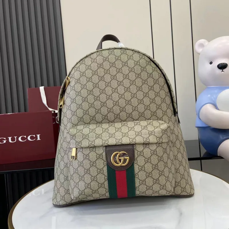 Gucci GG Supreme Canvas Backpack With Web Stripe And Double G Detail size:36×41×18cm #A53743 Gucci GG Supreme Canvas Backpack With Web Stripe And Double G Detail size:36×41×18cm #A53743