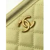 Chanel Quilted Caviar Leather Mini Vanity Bag With Gold Chain Strap And CC Logo size:9×17×8cm #A54385
