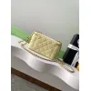 Chanel Quilted Caviar Leather Mini Vanity Bag With Gold Chain Strap And CC Logo size:9×17×8cm #A54385