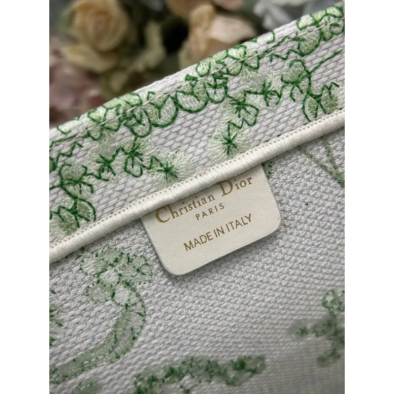 Dior Toile de Jouy Garden Embroidery Canvas Book Tote Bag #A65913