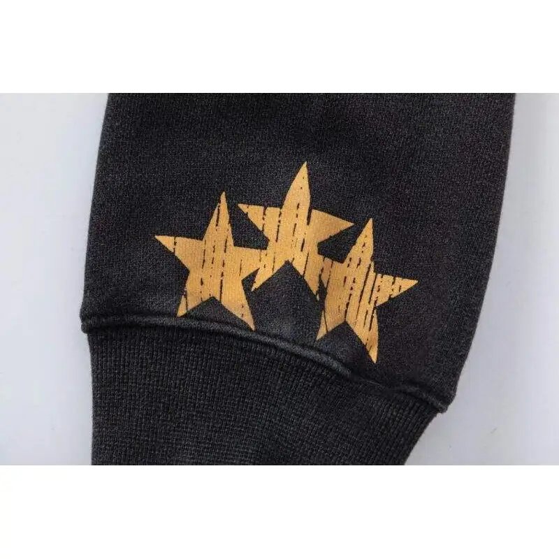 AMIRI Black Hoodie With Vintage Pegasus Graphic And Distressed Finish #A54435 AMIRI Black Hoodie With Vintage Pegasus Graphic And Distressed Finish #A54435