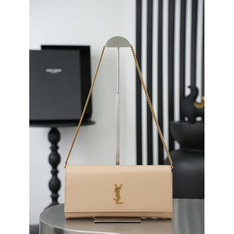 YSL 851921 Kate Smooth Calf Leather Gold Chain Shoulder Crossbody Clutch Handbag #A65991 YSL 851921 Kate Smooth Calf Leather Gold Chain Shoulder Crossbody Clutch Handbag #A65991