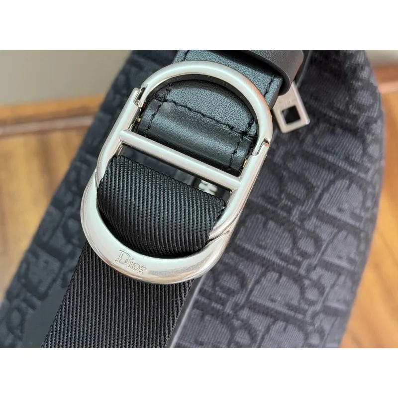Dior Jett Oblique Jacquard Shoulder Bag CD Logo Adjustable Strap Mini Handbag #A65967 Dior Jett Oblique Jacquard Shoulder Bag CD Logo Adjustable Strap Mini Handbag #A65967