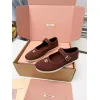 Miu Miu Womens Retro Calfskin Leather Ballet Flats #A66074
