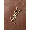 YSL 841702 LE Envelope Brown Lambskin Chain Shoulder Crossbody Clutch Handbag #A65993