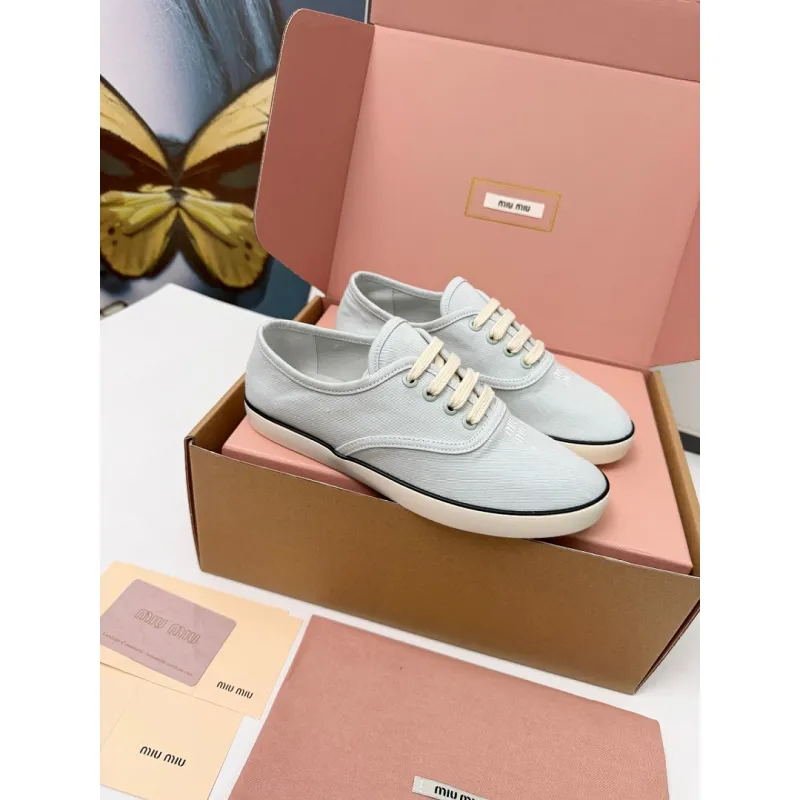 Miu Miu Womens Retro Calfskin Leather Ballet Flats #A66076 Miu Miu Womens Retro Calfskin Leather Ballet Flats #A66076