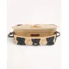 valentino 22116 Garavani Devain Black Beige Striped Raffia Shoulder Crossbody Handbag #A65998 valentino 22116 Garavani Devain Black Beige Striped Raffia Shoulder Crossbody Handbag #A65998