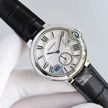 Cartier Blue Balloon Men Watch 1:1 good Black leather strap #A65822