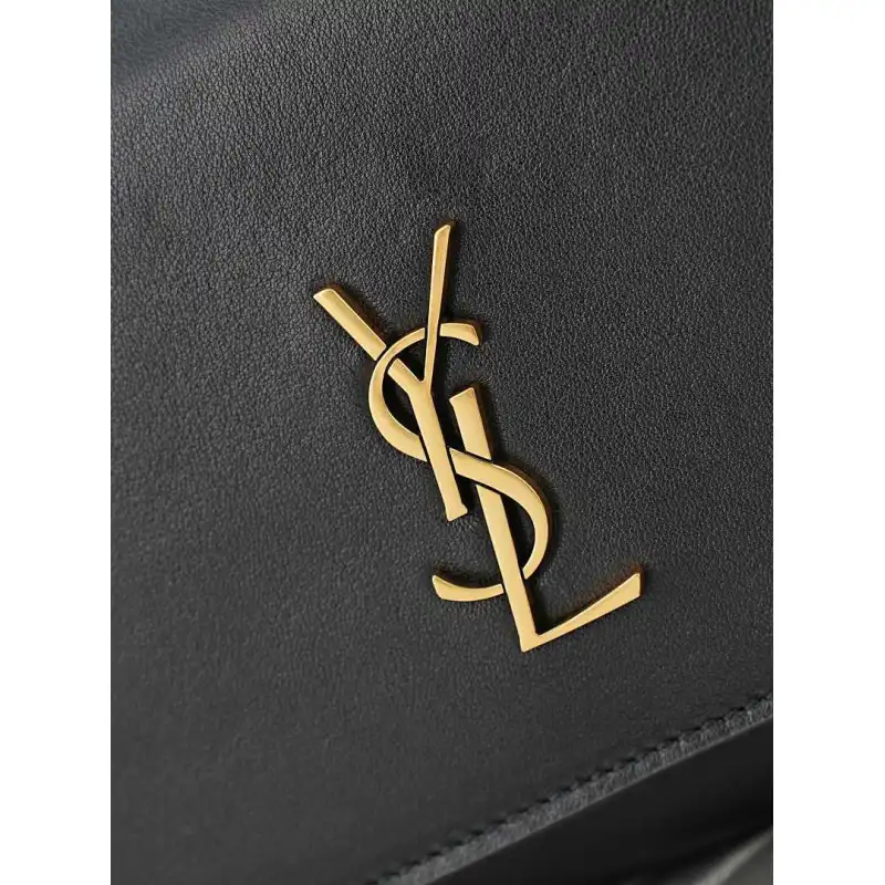 YSL 851921 Kate Smooth Calf Leather Gold Chain Shoulder Crossbody Clutch Handbag #A65991 YSL 851921 Kate Smooth Calf Leather Gold Chain Shoulder Crossbody Clutch Handbag #A65991