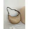 valentino Rockstud Grainy Leather Mini Hobo Shoulder Bag 20×12×4cm #A65018
