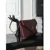 YSL 841702 LE Envelope Burgundy Lambskin Chain Shoulder Crossbody Evening Clutch Handbag #A65994