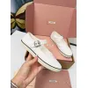 Miu Miu Womens Retro Calfskin Leather Ballet Flats #A66075