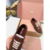Miu Miu Womens Retro Calfskin Leather Ballet Flats #A66078 Miu Miu Womens Retro Calfskin Leather Ballet Flats #A66078