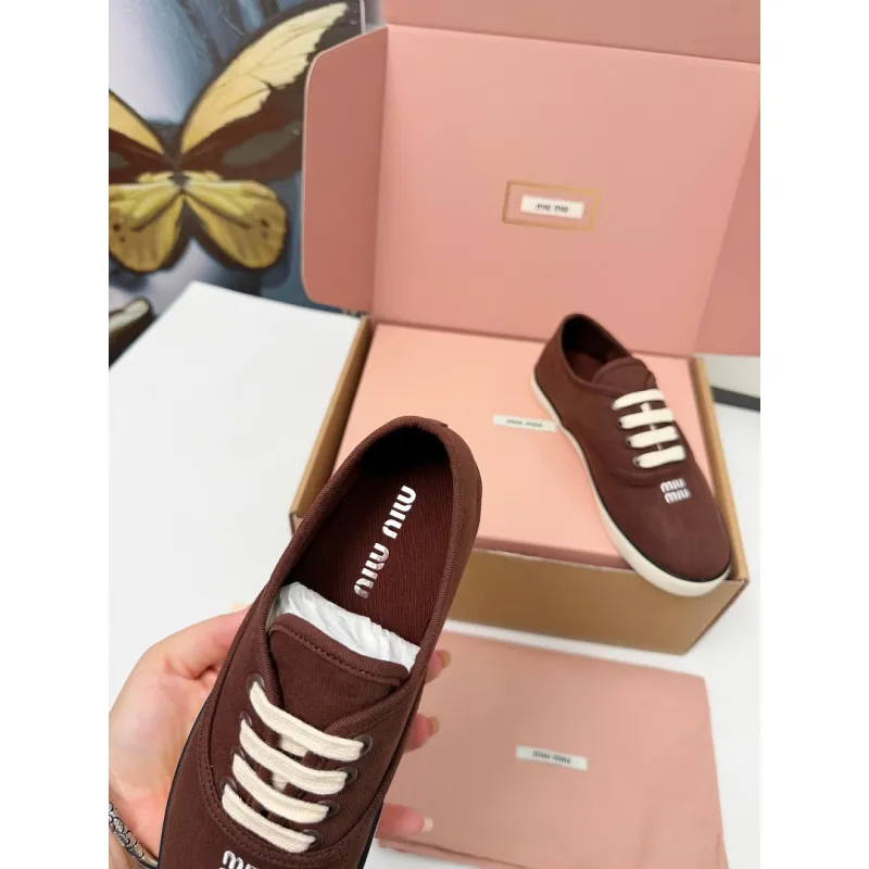 Miu Miu Womens Retro Calfskin Leather Ballet Flats #A66078 Miu Miu Womens Retro Calfskin Leather Ballet Flats #A66078