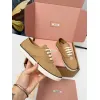 Miu Miu Womens Retro Calfskin Leather Ballet Flats #A66077