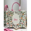 Dior Toile de Jouy Garden Embroidery Canvas Book Tote Bag #A65912