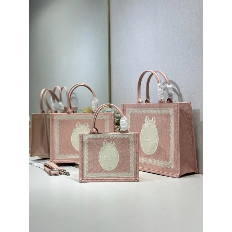 Dior Toile de Jouy Garden Embroidery Canvas Book Tote Bag #A65911 Dior Toile de Jouy Garden Embroidery Canvas Book Tote Bag #A65911