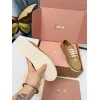 Miu Miu Womens Retro Calfskin Leather Ballet Flats #A66077