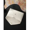 YSL 769307 LE Envelope Off-White Lambskin Fold Clutch Evening Handbag #A65995