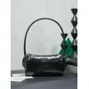 Miu Miu 5NE029 Glazed Leather Bow Barrel Shoulder Bag Embossed Logo Handbag #A65965 Miu Miu 5NE029 Glazed Leather Bow Barrel Shoulder Bag Embossed Logo Handbag #A65965