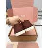 Miu Miu Womens Retro Calfskin Leather Ballet Flats #A66078 Miu Miu Womens Retro Calfskin Leather Ballet Flats #A66078