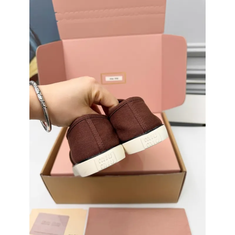 Miu Miu Womens Retro Calfskin Leather Ballet Flats #A66078 Miu Miu Womens Retro Calfskin Leather Ballet Flats #A66078