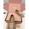 Miu Miu Womens Rhinestone Embroidered Canvas Sneakers #A66082