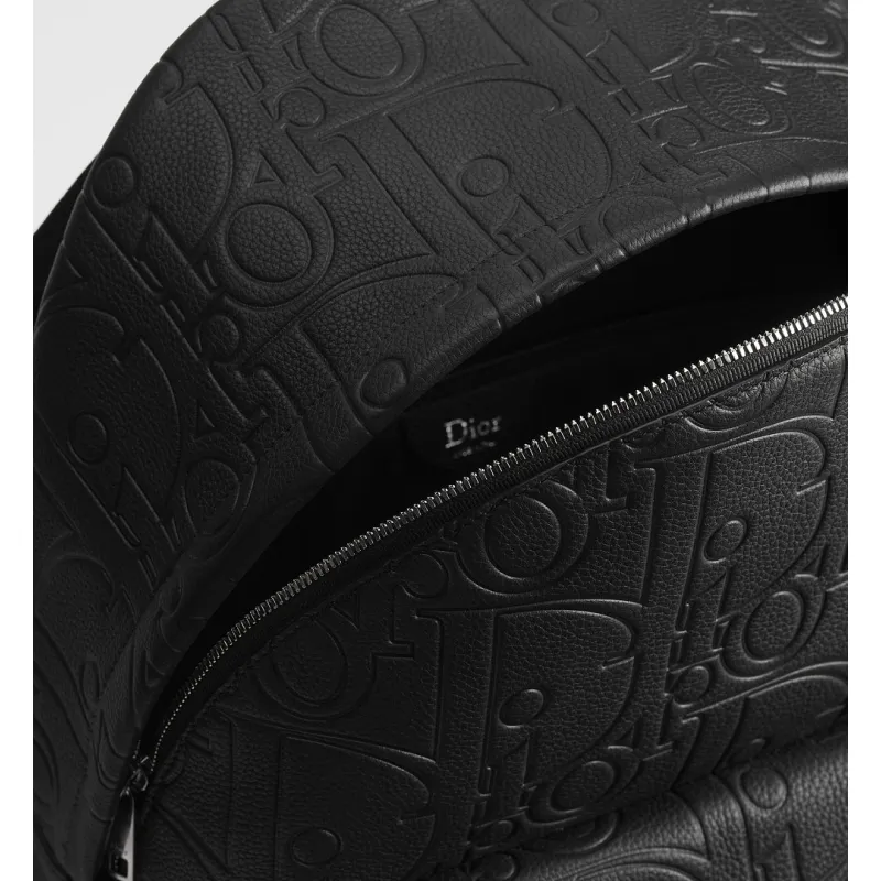 Dior 93968 Rider Oblique Embossed Leather Backpack CD Buckle Adjustable Strap Laptop Daypack #A65990 Dior 93968 Rider Oblique Embossed Leather Backpack CD Buckle Adjustable Strap Laptop Daypack #A65990