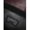 YSL 841702 LE Envelope Burgundy Lambskin Chain Shoulder Crossbody Evening Clutch Handbag #A65994
