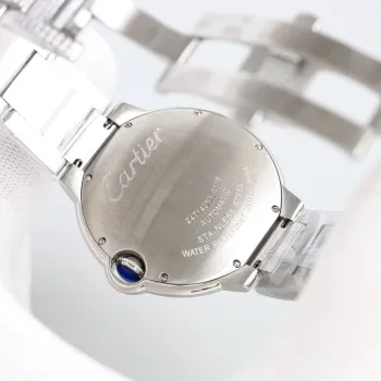Cartier Blue Balloon Men Watch 1:1 good Black leather strap #A65822