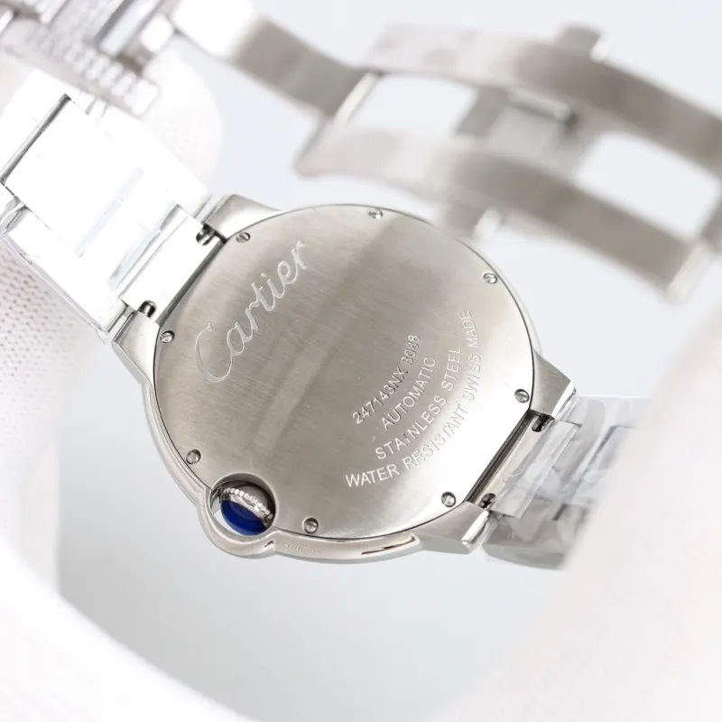 Cartier Blue Balloon Men Watch 1:1 good Black leather strap #A65822