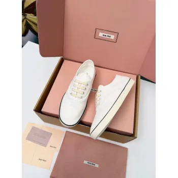 Miu Miu Womens Retro Calfskin Leather Ballet Flats #A66079