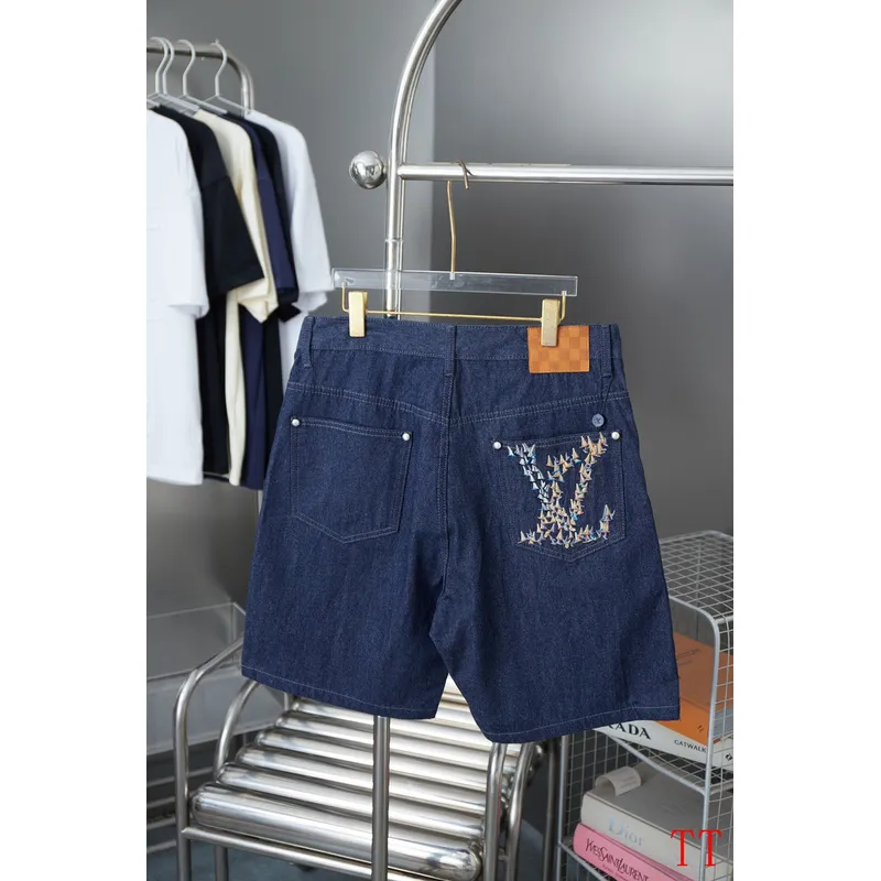 Louis Vuitton Lettering embroidered denim shorts #A52982