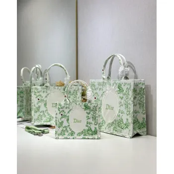 Dior Toile de Jouy Garden Embroidery Canvas Book Tote Bag #A65913
