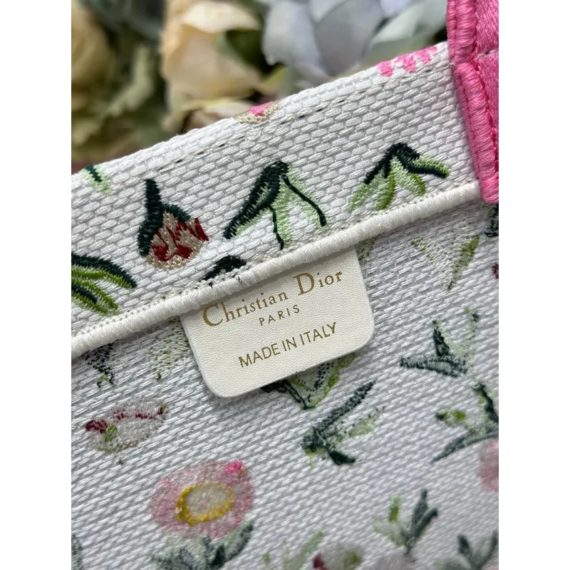 Dior Toile de Jouy Garden Embroidery Canvas Book Tote Bag #A65912