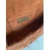 valentino 22117 26SS Faux Fur Crystal Embellished V Logo Underarm Shoulder Handbag #A65997