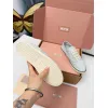 Miu Miu Womens Retro Calfskin Leather Ballet Flats #A66076 Miu Miu Womens Retro Calfskin Leather Ballet Flats #A66076